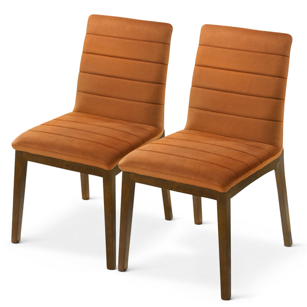 The Ines Burnt Orange Velvet Dining Chair (Set Of 2) Era and Style Inspired Home Décor 1