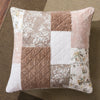 Vintage Patchwork Dusty Rose Taupe & Tan Beige Brown Floral Pillow Sham Cover