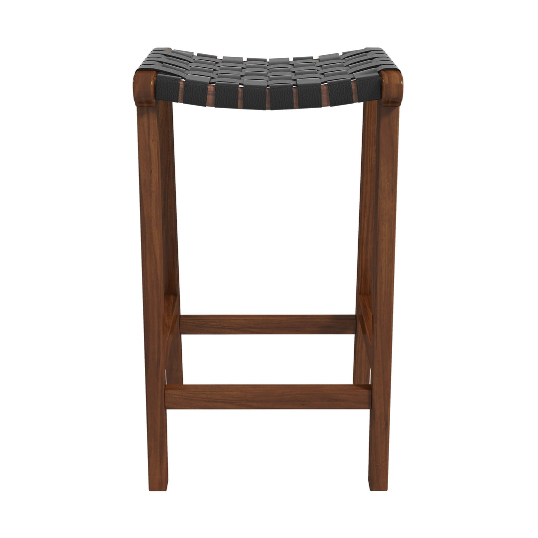 The James Mid-Century Modern Genuine Black Leather 24.5" Counter Stool Era and Style Inspired Home Décor 8