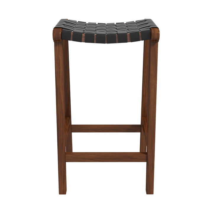 The James Mid-Century Modern Genuine Black Leather 24.5" Counter Stool Era and Style Inspired Home Décor 8