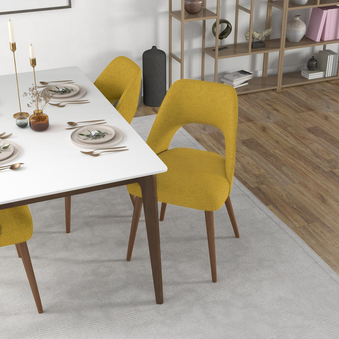 The Juliana Mid Century Modern Yellow Fabric Dining Chair (Set Of 2) Era and Style Inspired Home Décor 4