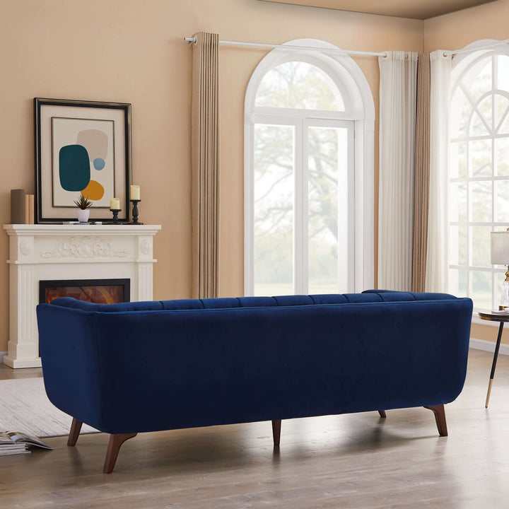 The Addison Large Navy-Blue Velvet Sofa Era and Style Inspired Home Décor 5