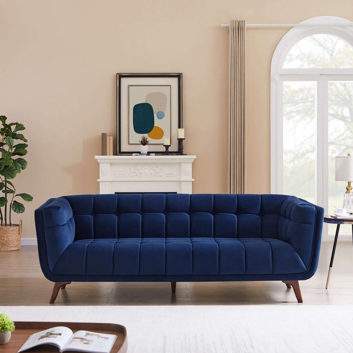 The Addison Large Navy-Blue Velvet Sofa Era and Style Inspired Home Décor 1