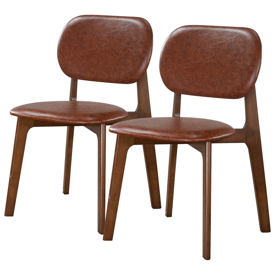 The Kelsey Brown Leather Dining Chair (Set Of 2) Era and Style Inspired Home Décor 1