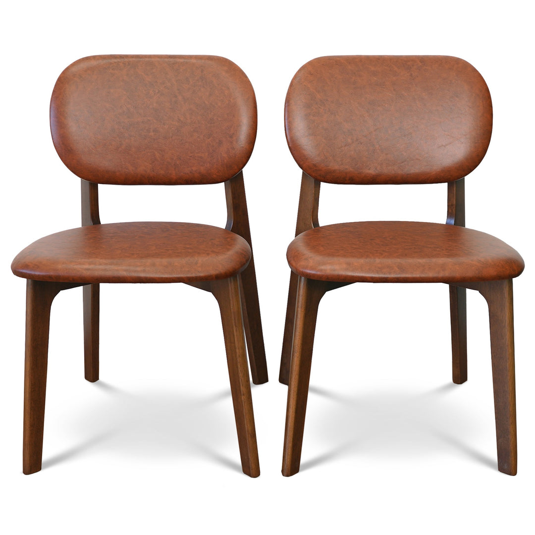 The Kelsey Brown Leather Dining Chair (Set Of 2) Era and Style Inspired Home Décor 5