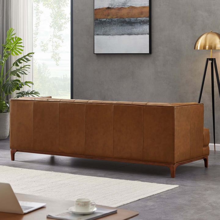 The Mara Tufted Cognac Leather Sofa Era and Style Inspired Home Décor 4