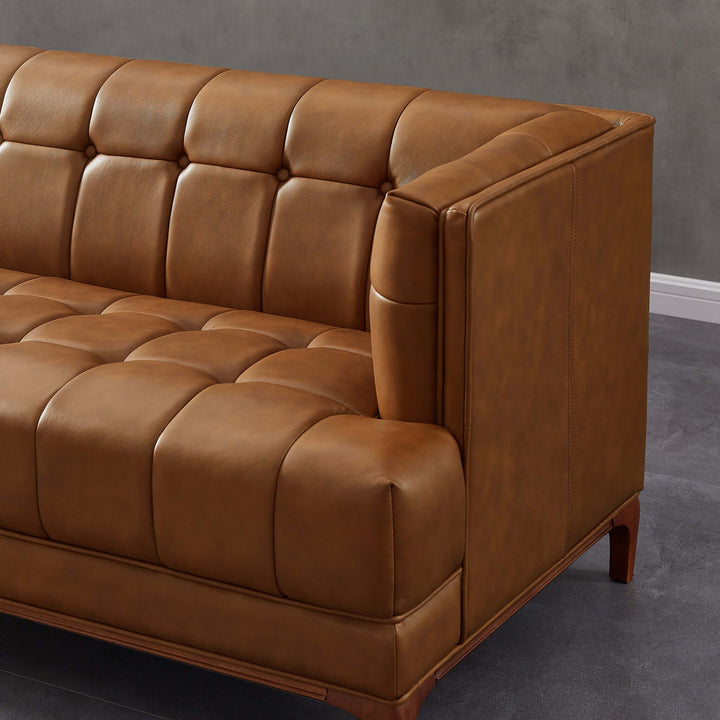 The Mara Tufted Cognac Leather Sofa Era and Style Inspired Home Décor 5