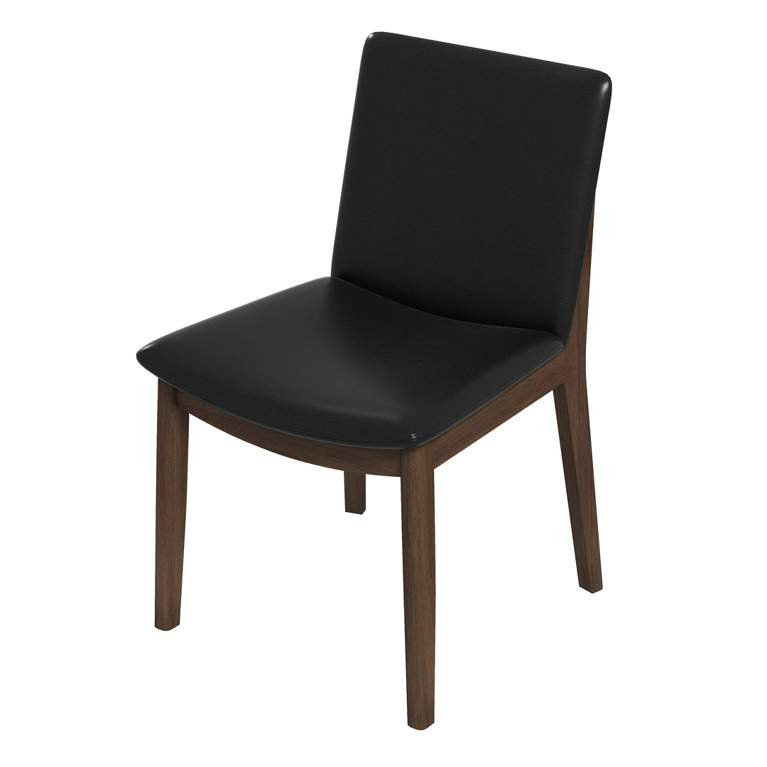 The Laura Black PU Solid Wood Dining Chair (Set Of 2) Era and Style Inspired Home Décor 7