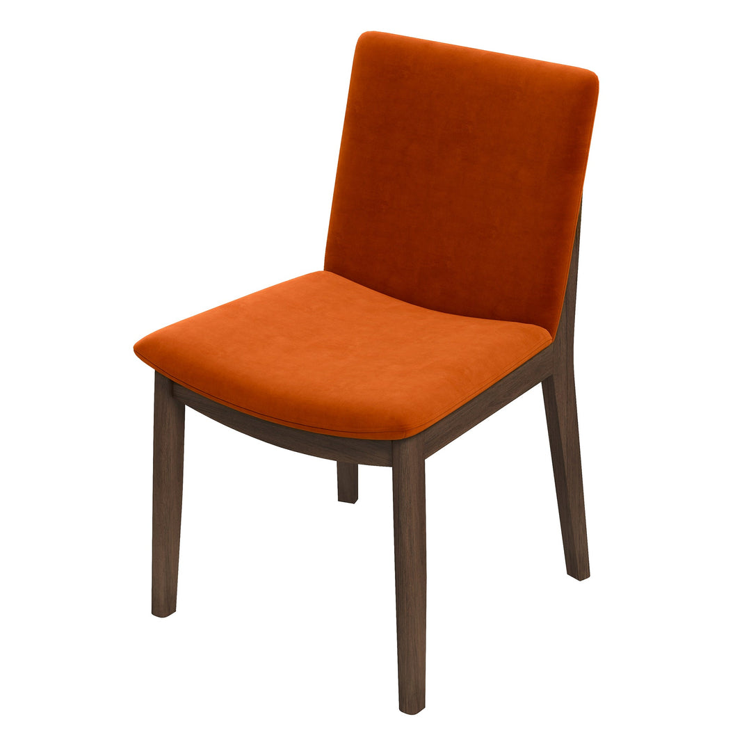 The Laura Burnt Orange Velvet Solid Wood Dining Chair (Set Of 2) Era and Style Inspired Home Décor 7