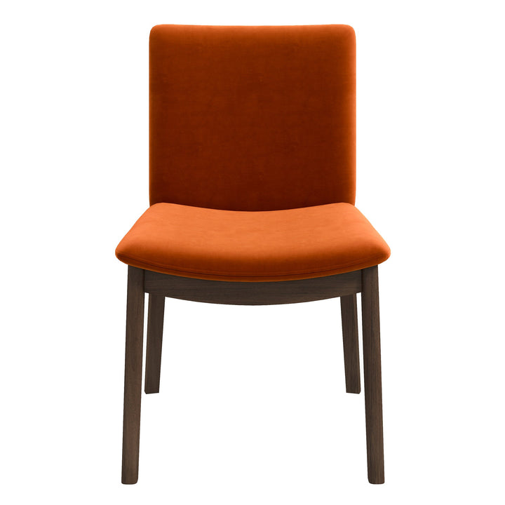 The Laura Burnt Orange Velvet Solid Wood Dining Chair (Set Of 2) Era and Style Inspired Home Décor 1