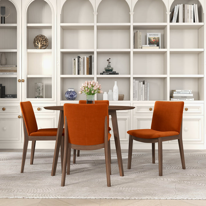 The Laura Burnt Orange Velvet Solid Wood Dining Chair (Set Of 2) Era and Style Inspired Home Décor 2