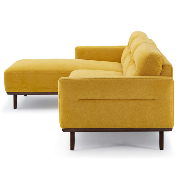 The Ella L-Shaped Dark Yellow Linen Left Sectional Couch Era and Style Inspired Home Décor 6