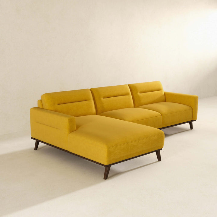 The Ella L-Shaped Dark Yellow Linen Left Sectional Couch Era and Style Inspired Home Décor 3