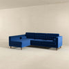 The Christian Blue Velvet Sectional Sofa Left Facing Era and Style Inspired Home Décor 4