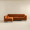 The Christian Burnt Orange Velvet Sectional Sofa Left Facing Era and Style Inspired Home Décor 2