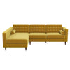 The Christian Dark Yellow Velvet Sectional Sofa Left Facing Era and Style Inspired Home Décor 4