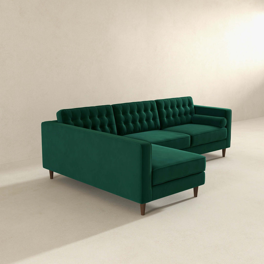 The Christian Green Velvet Sectional Sofa Left Facing Era and Style Inspired Home Décor 3