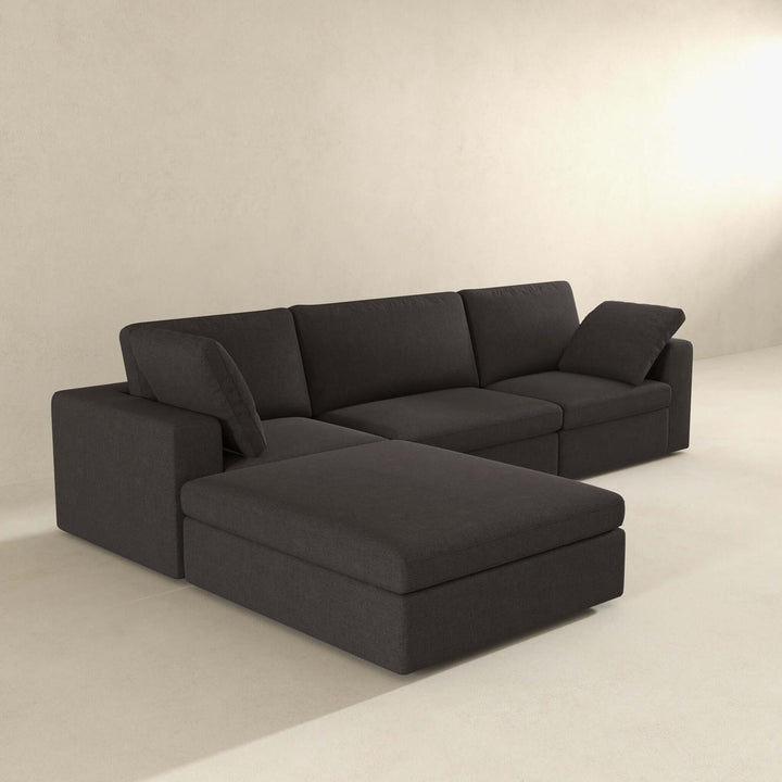 The Cecilia Modular Corner Sectional Modern Fabric Sofa Dark Gray Era and Style Inspired Home Décor 3