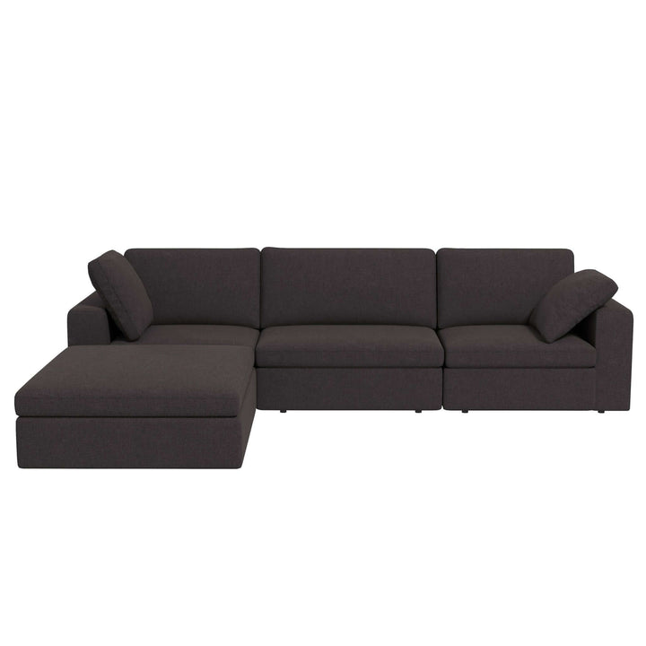 The Cecilia Modular Corner Sectional Modern Fabric Sofa Dark Gray Era and Style Inspired Home Décor 1