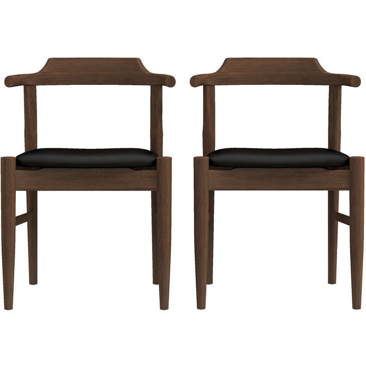 The Leon Mid-Century Modern Leather Dining Chair (Set of 2) Era and Style Inspired Home Décor 9