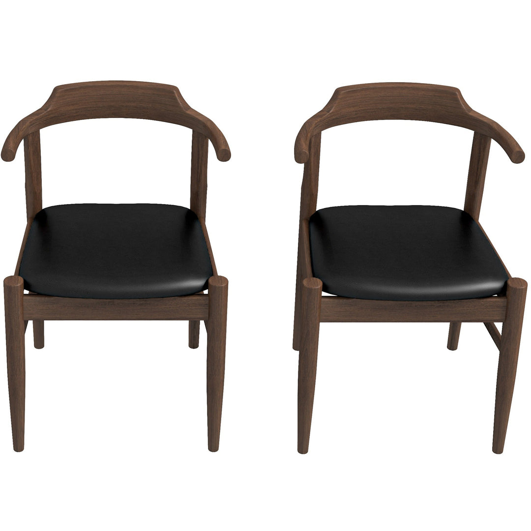 The Leon Mid-Century Modern Leather Dining Chair (Set of 2) Era and Style Inspired Home Décor 6