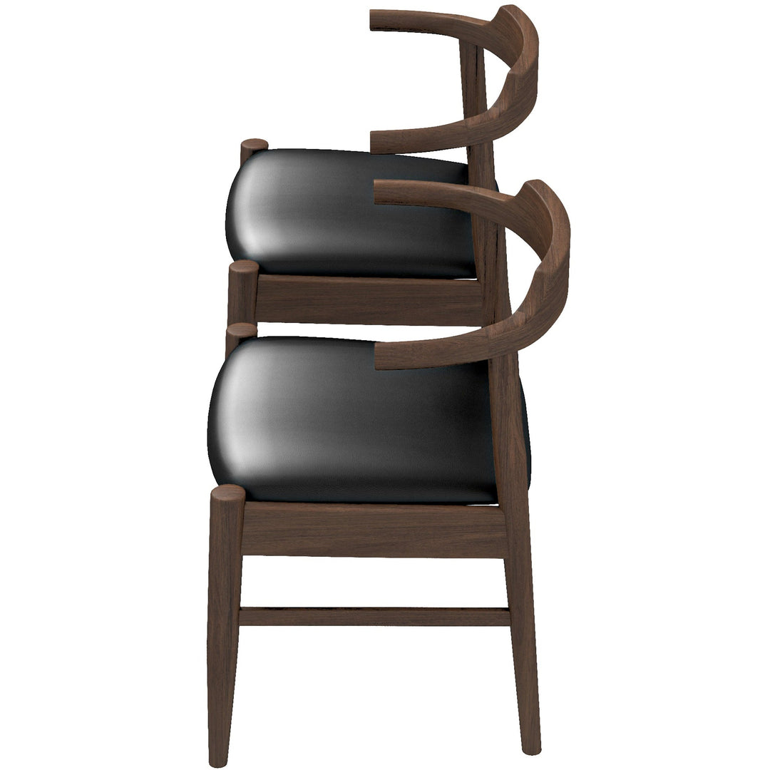 The Leon Mid-Century Modern Leather Dining Chair (Set of 2) Era and Style Inspired Home Décor 8