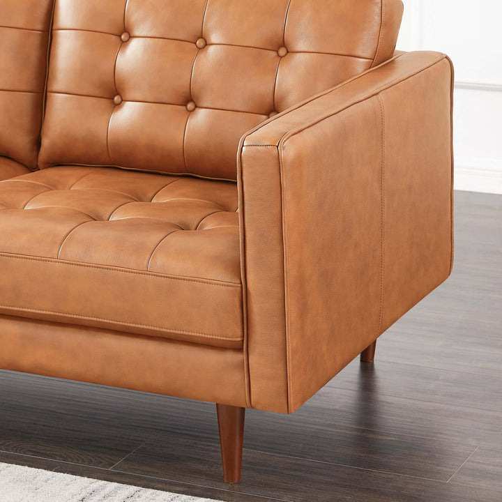 The Lucco Genuine Leather Sectional In Cognac Tan Right Facing Era and Style Inspired Home Décor 4