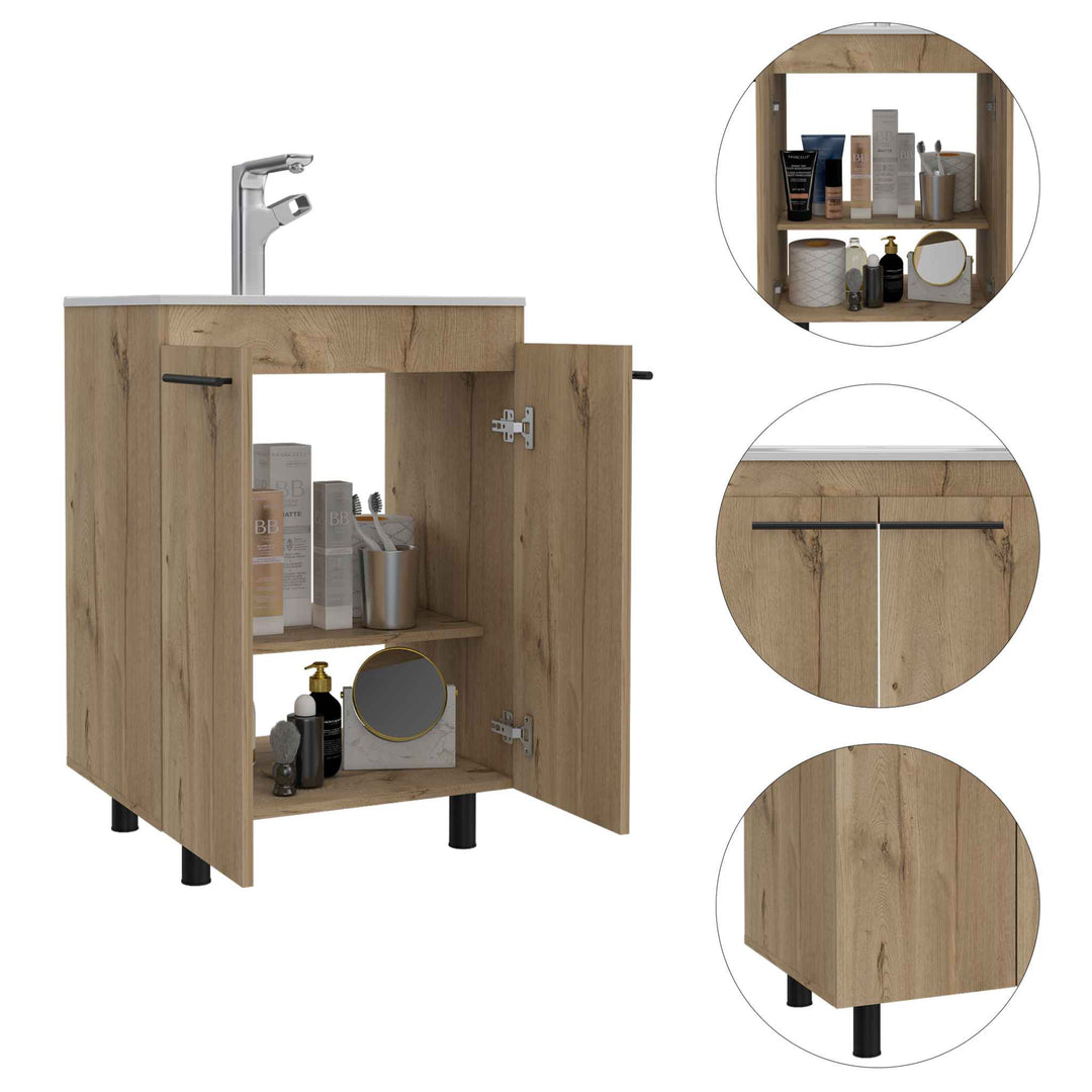 Selma 24" Freestanding Vanity Cabinet With Division