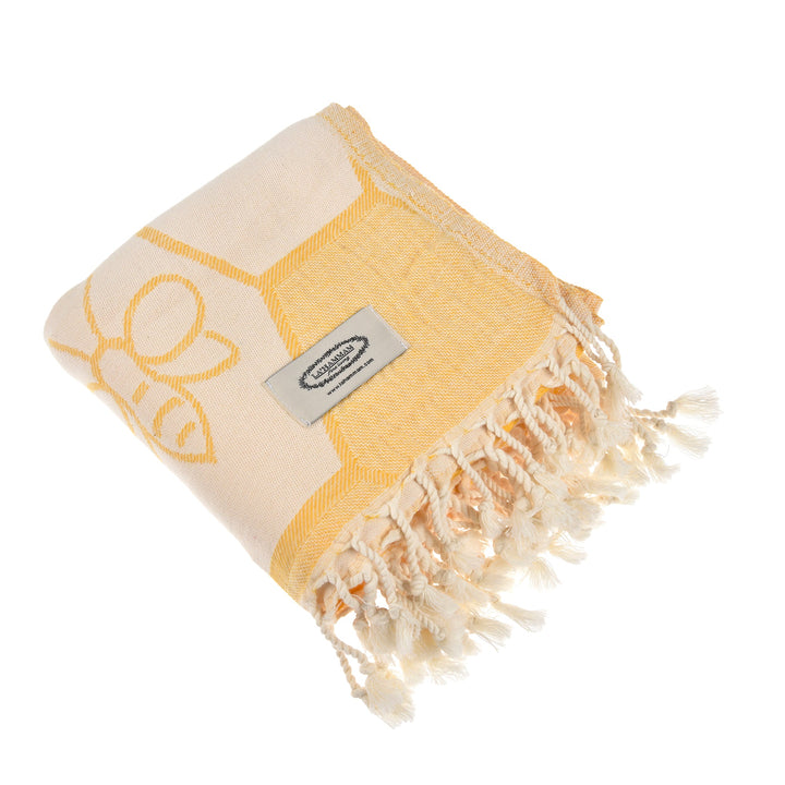 Exclusive Honey Comb Peshtemal Pure Cotton Beach Towel by La'Hammam