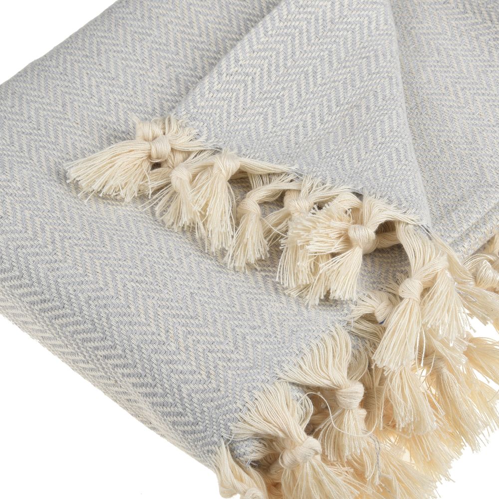 Zigzag Throw Blanket Pure Cotton 72"x50" by La'Hammam