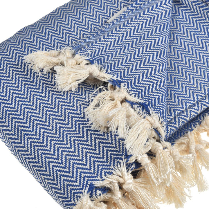 Zigzag Throw Blanket Pure Cotton 72"x50" by La'Hammam