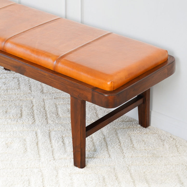 The Maddox Bench (Tan Leather) Era and Style Inspired Home Décor 6