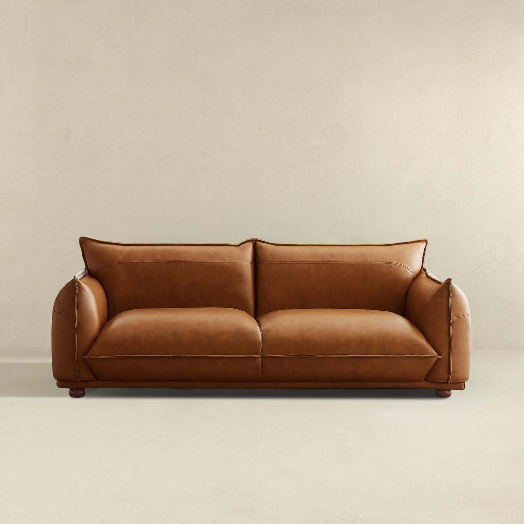 The Emma Mid Century Modern Luxury Cognac Leather Sofa Era and Style Inspired Home Décor 4