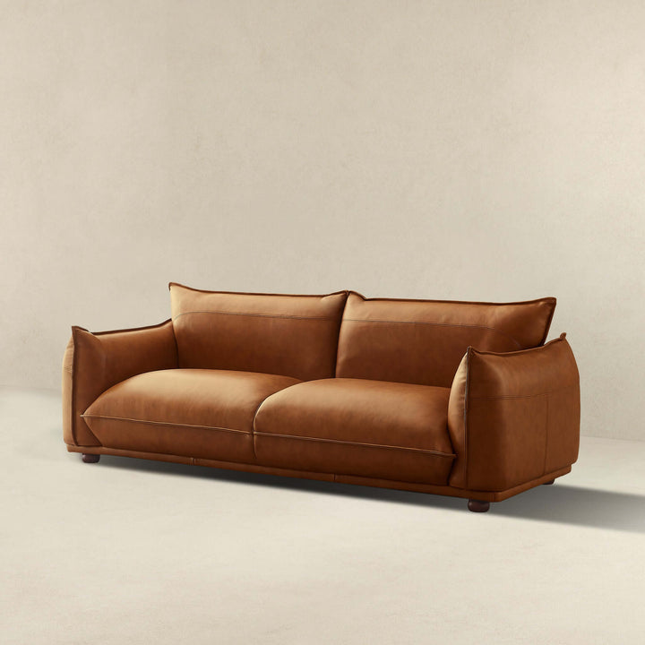 The Emma Mid Century Modern Luxury Cognac Leather Sofa Era and Style Inspired Home Décor 3