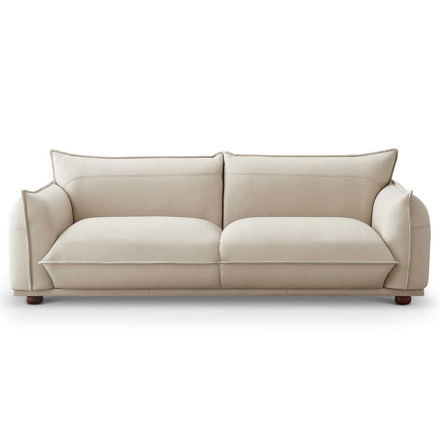 The Emma Mid Century Modern Luxury Cream Leather Sofa Era and Style Inspired Home Décor 6