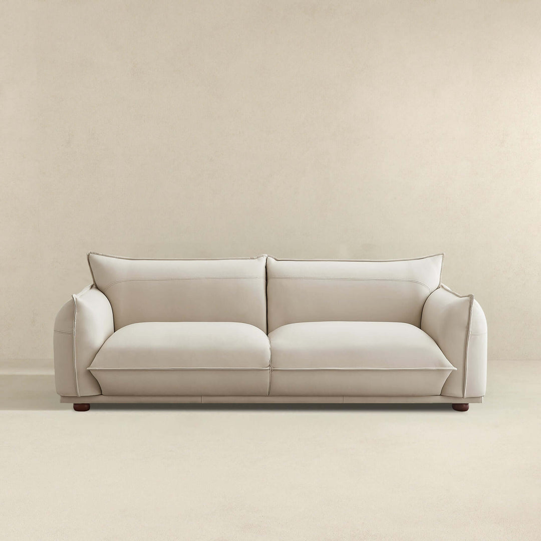 The Emma Mid Century Modern Luxury Cream Leather Sofa Era and Style Inspired Home Décor 4