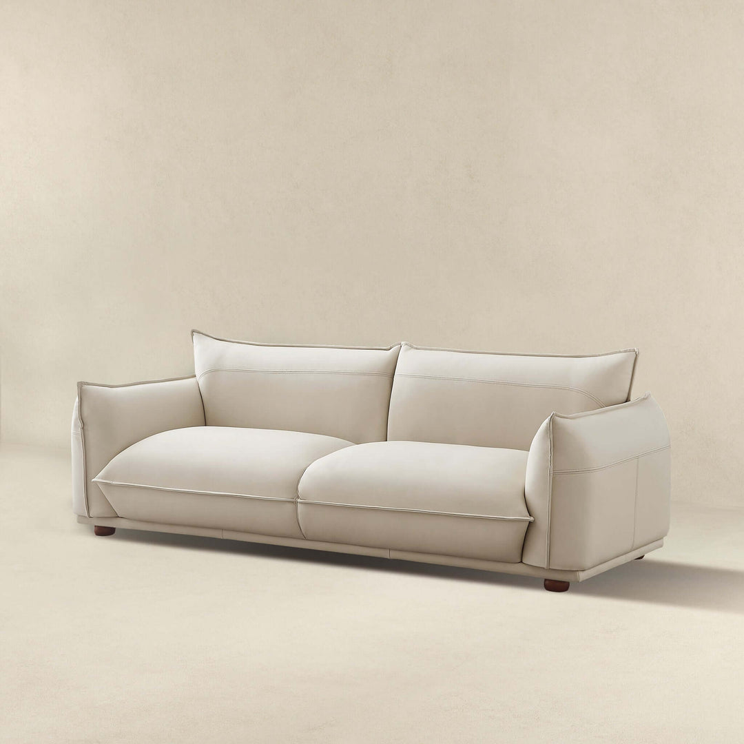 The Emma Mid Century Modern Luxury Cream Leather Sofa Era and Style Inspired Home Décor 3