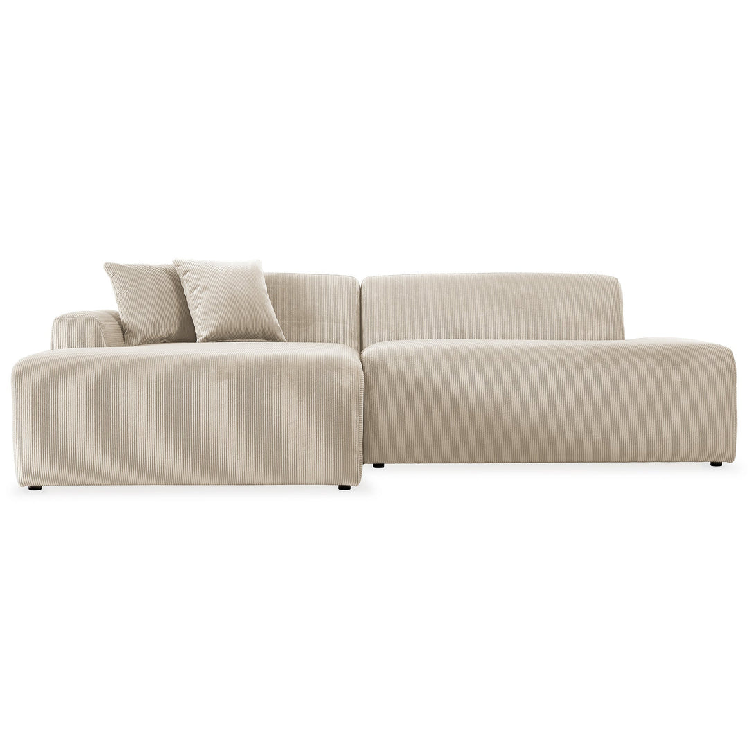 The Mar Sectional Cream Velvet Sofa(Left Facing) Era and Style Inspired Home Décor 1