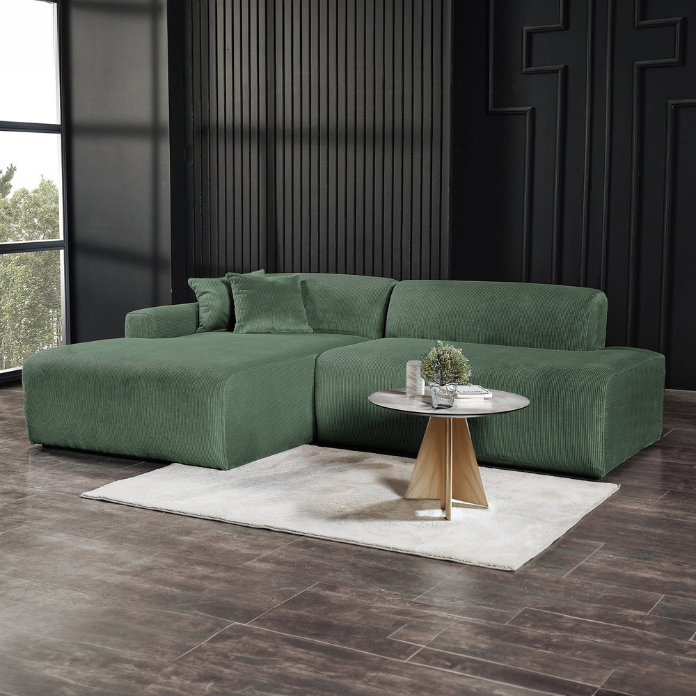 The Mar Sectional Green Velvet Sofa (Left Facing) Era and Style Inspired Home Décor 2