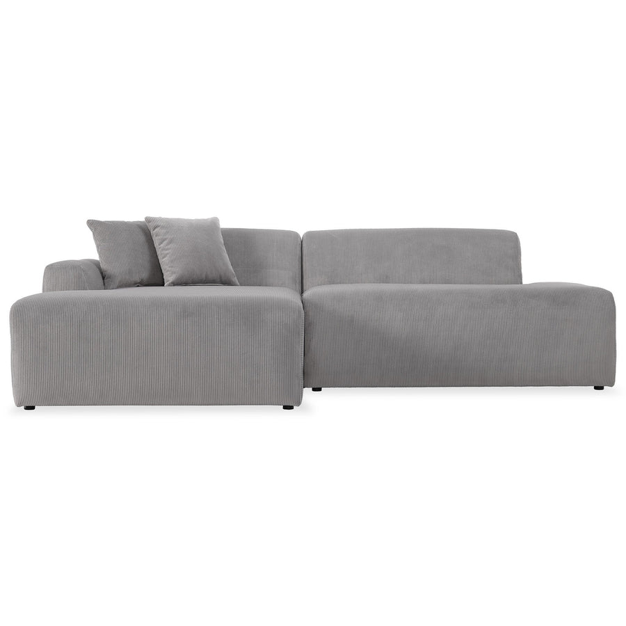 The Mar Sectional Grey Velvet Sofa (Left Facing) Era and Style Inspired Home Décor 1