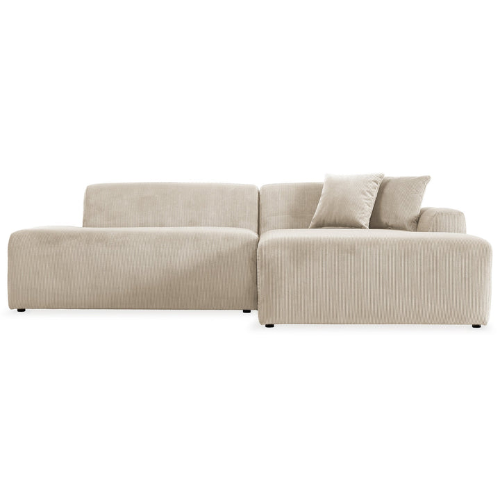 The Mar Sectional Cream Velvet Sofa (Right Facing) Era and Style Inspired Home Décor 1