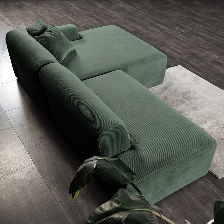 The Mar Sectional Green Velvet Sofa (Right Facing) Era and Style Inspired Home Décor 6