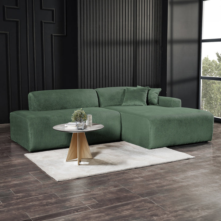 The Mar Sectional Green Velvet Sofa (Right Facing) Era and Style Inspired Home Décor 2