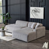 The Mar Sectional Grey Velvet Sofa (Right Facing) Era and Style Inspired Home Décor 3