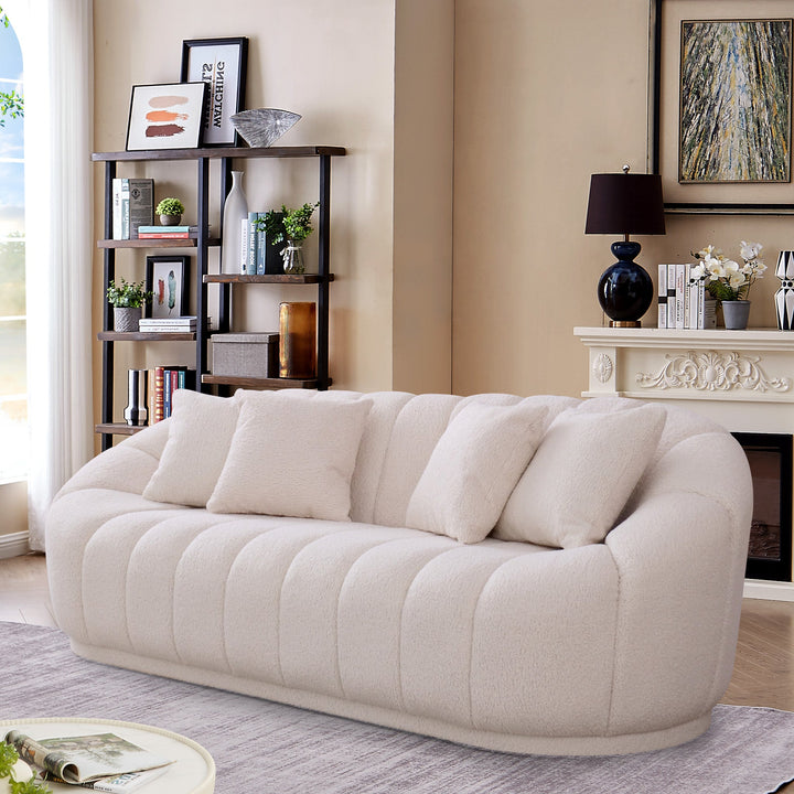 The Maximilian Modern Japandi Style Tight Back Boucle Couches Era and Style Inspired Home Décor 2