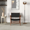 The Melody Black Strap Leather Teak Wood Lounge Chair Era and Style Inspired Home Décor 4