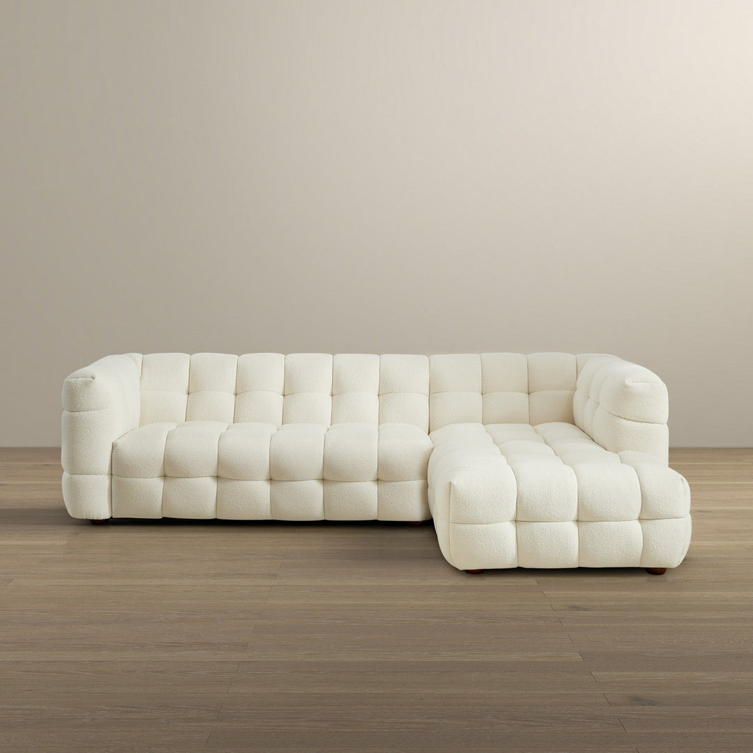 The Morrison Right Sectional Sofa (Cream Boucle) Era and Style Inspired Home Décor 6