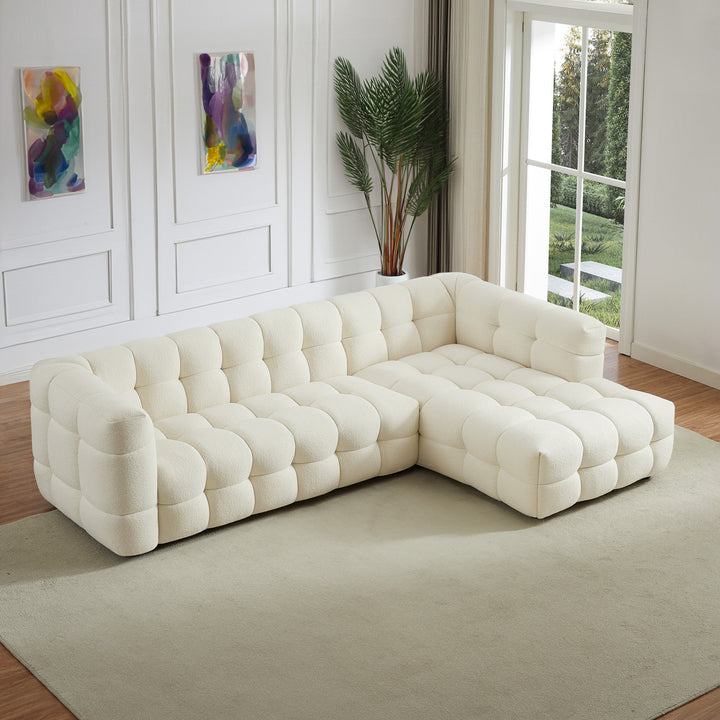 The Morrison Right Sectional Sofa (Cream Boucle) Era and Style Inspired Home Décor 2