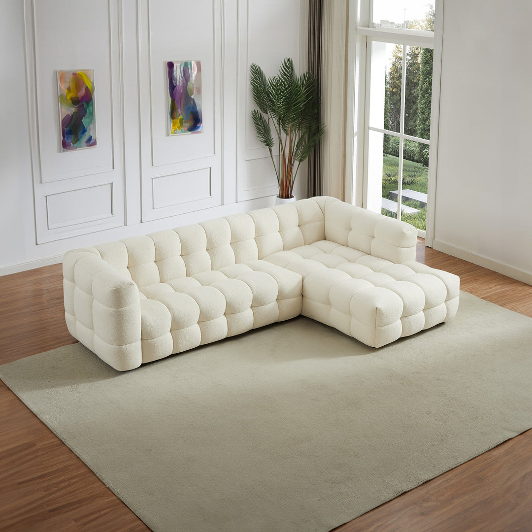 The Morrison Right Sectional Sofa (Cream Boucle) Era and Style Inspired Home Décor 3