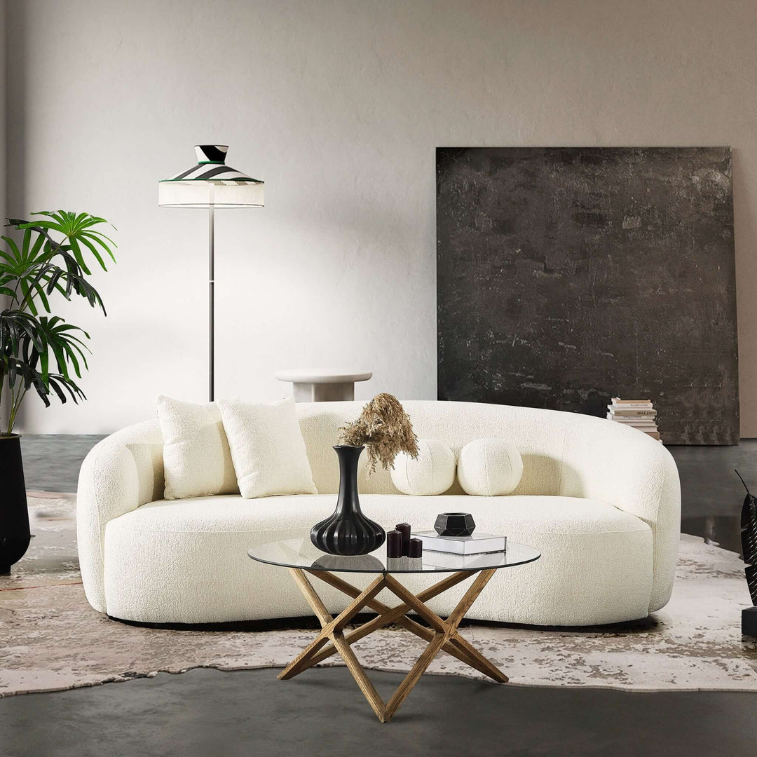 The Drake Japandi Style Curvy Boucle Sofa Era and Style Inspired Home Décor 5